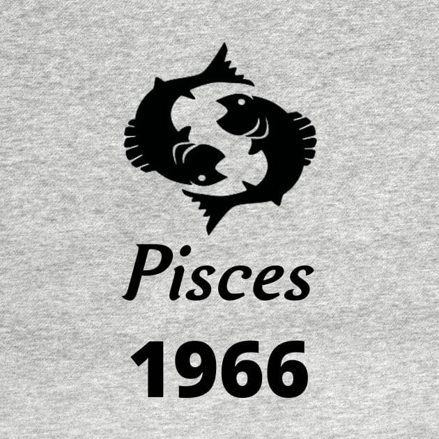 Black Zodiac Birthday Pisces 1966 by Down Home Tees